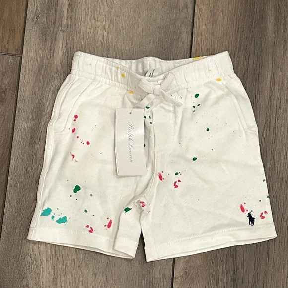 Ralph Lauren White Shorts with Vibrant Accents - Picture 1 of 4